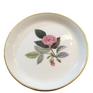 Wedgewood‎ Hathaway Rose Bone China 4" Trinket Dish Round Pin Tray Coaster Vtg